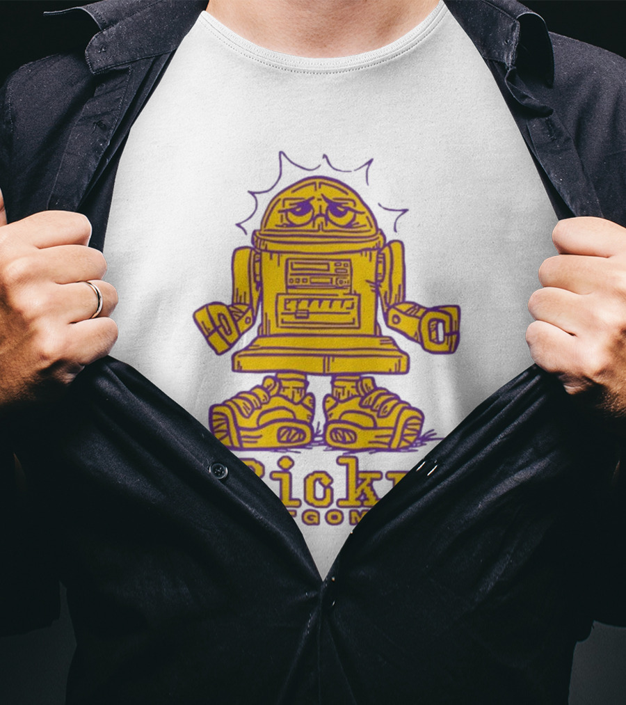 Ricky Montgomery Robot Illustration Yellow Purple T-Shirt