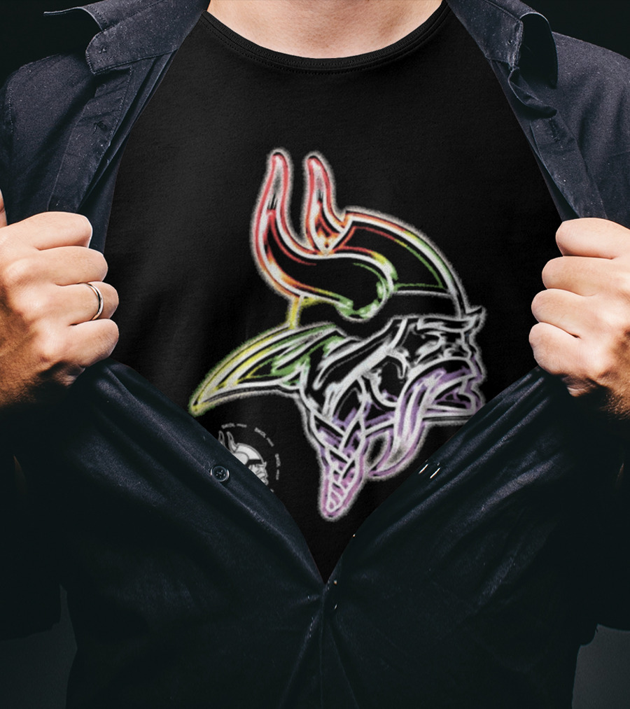 Kwesi Minnesota Vikings Skol Pride New Rainbow Viking T-Shirt