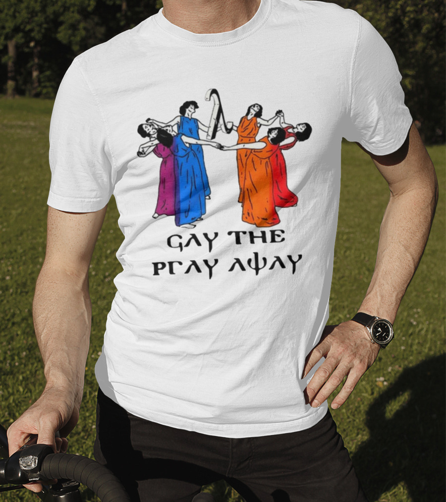 Skeeveco Gay The Pray Away Colorful Dancing Figures T-Shirt