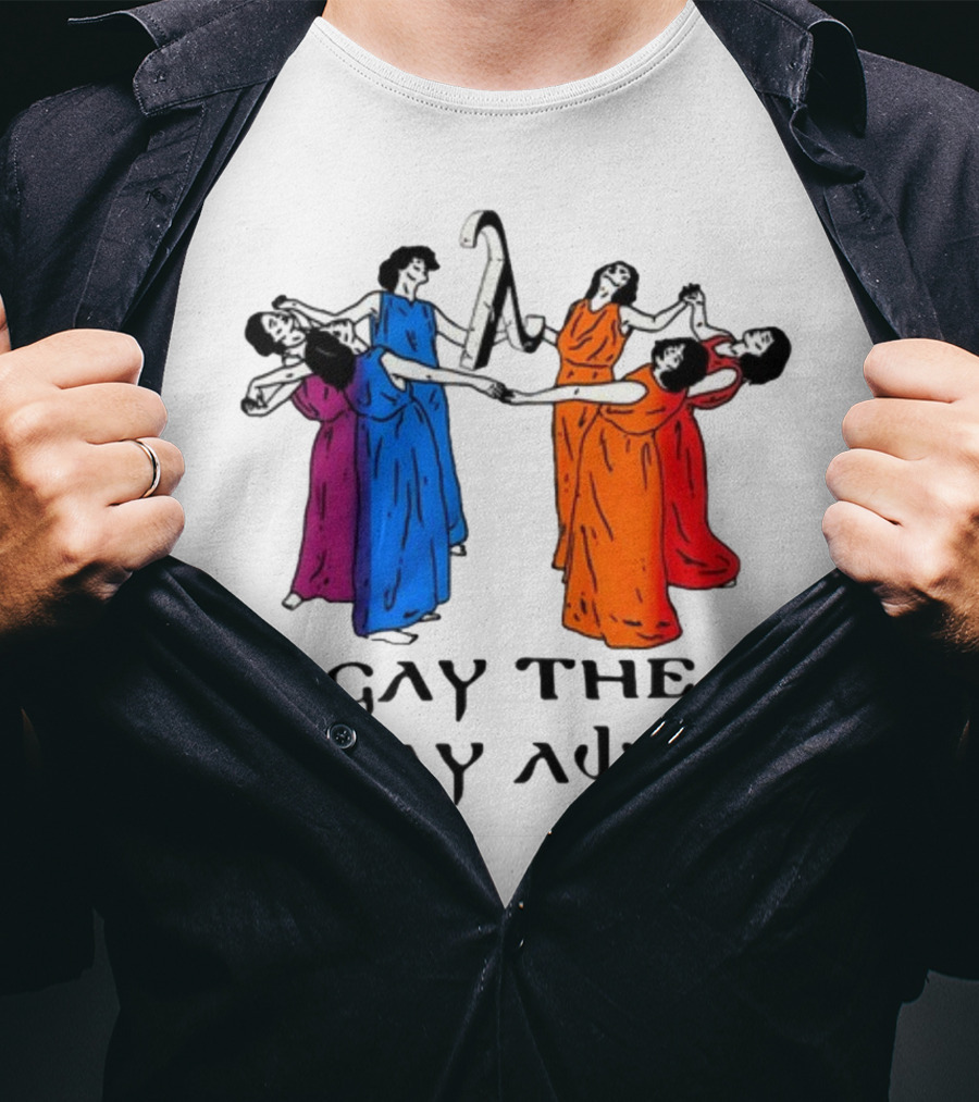 Skeeveco Gay The Pray Away Colorful Dancing Figures T-Shirt