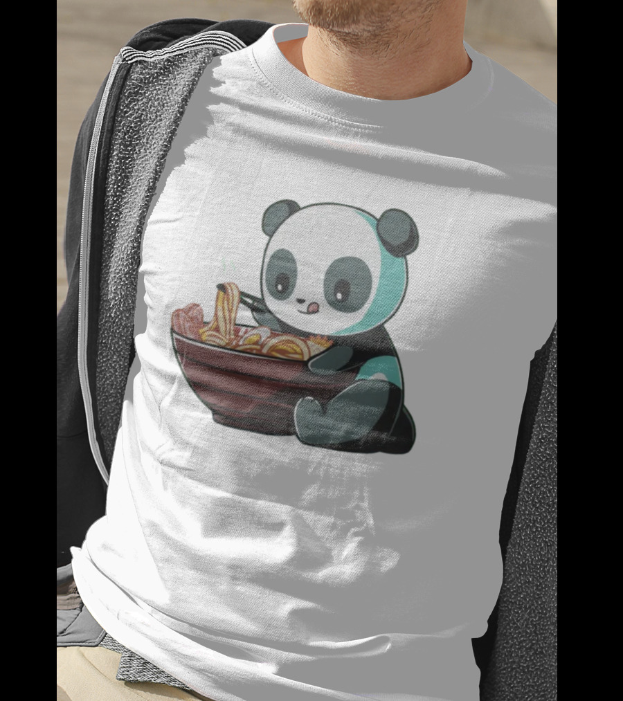 Teeturtle Ramen Panda Eating Noodles T-Shirt