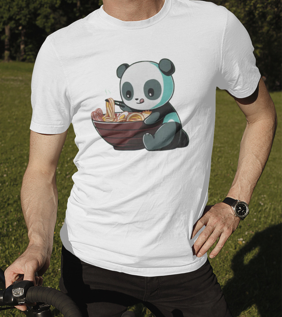 Teeturtle Ramen Panda Eating Noodles T-Shirt