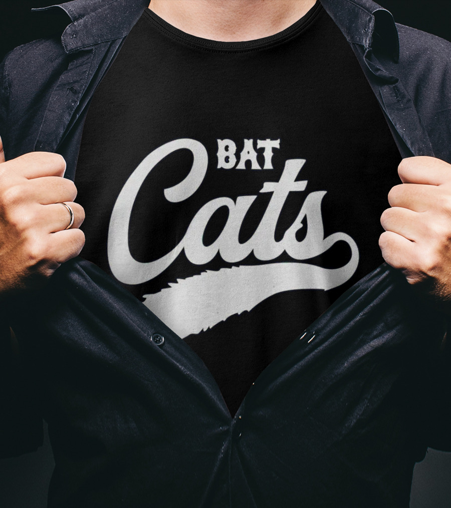 Bat Cats Logo With Feather Tail T-Shirt