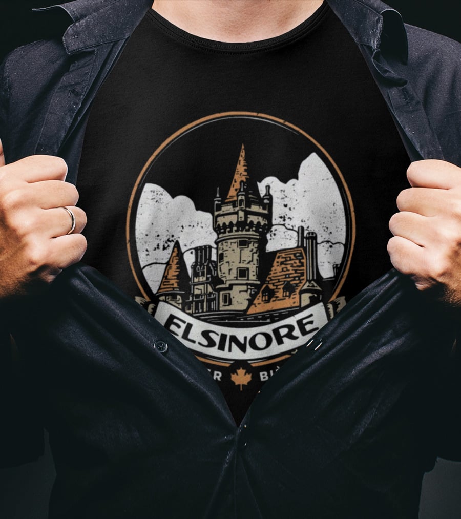 Elsinore Beer Strange Brew Castle With Maple Leaf Biere T-Shirt