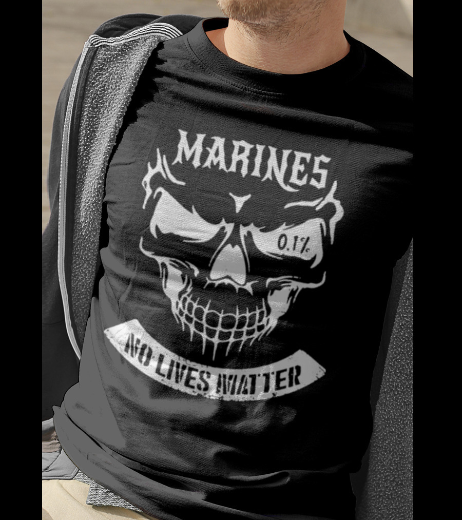 MARINES 0.1% NO LIVES MATTER Skull T-Shirt