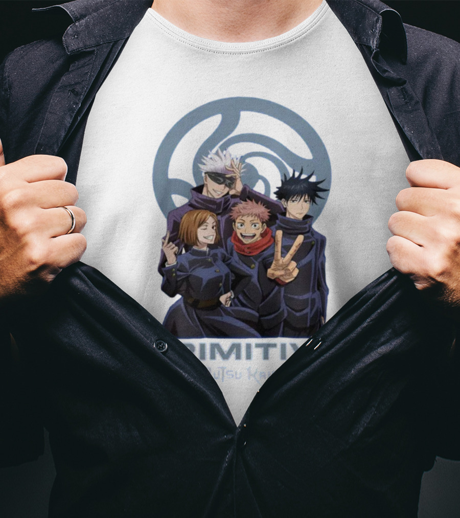 Primitive Jujutsu Kaisen Characters Group Pose T-Shirt