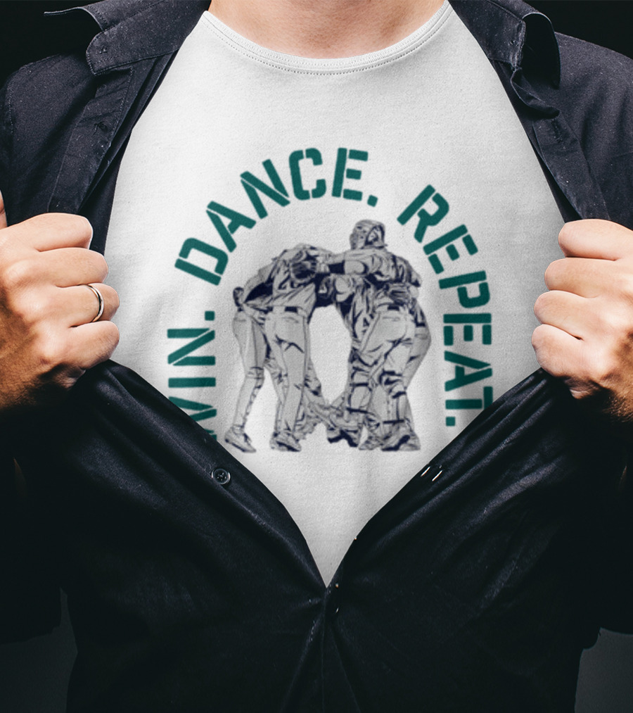 Win Dance Repeat Embrace Teamwork Circle T-Shirt