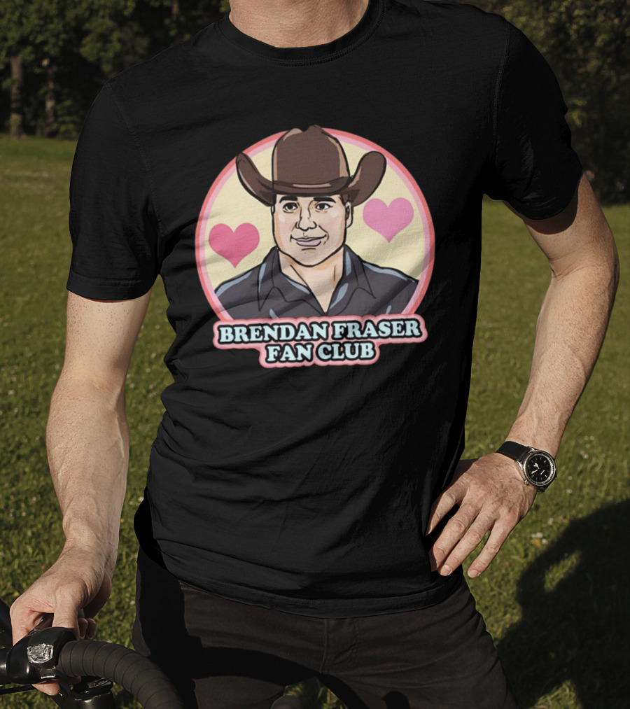 Brendan Fraser Fan Club Cowboy Hat Heart T-Shirt