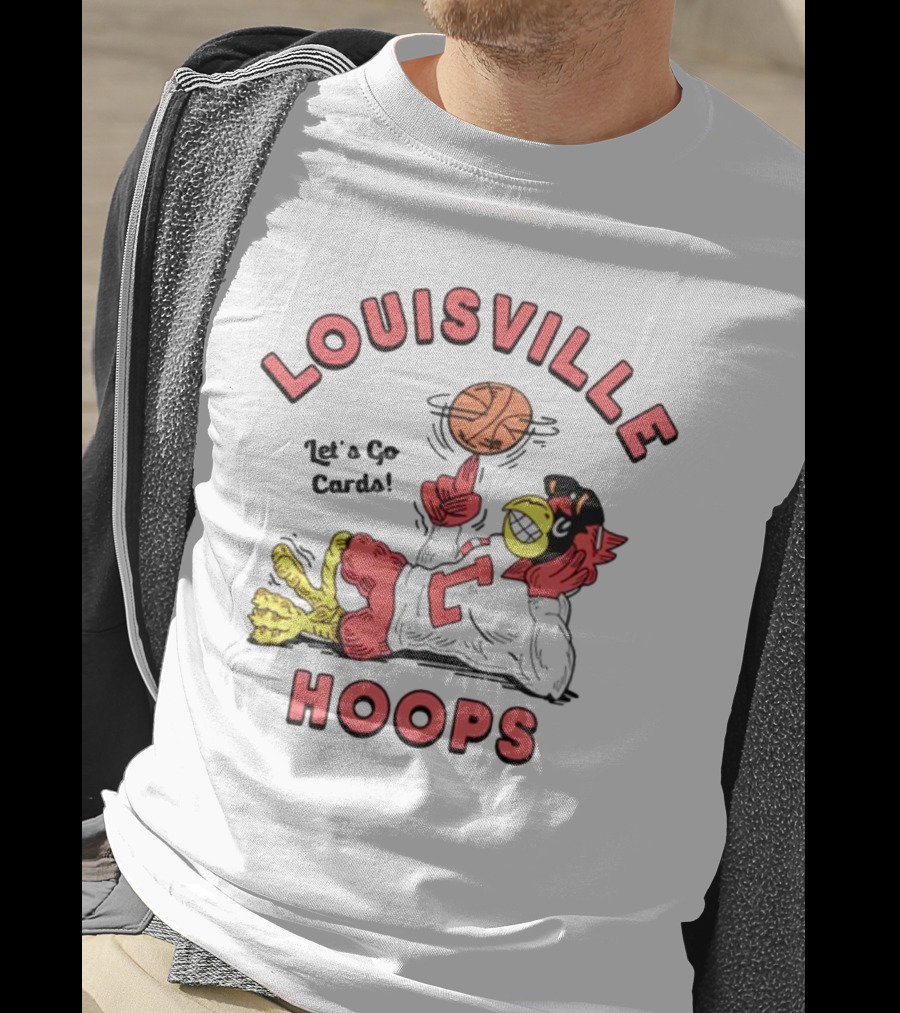 Louisville Hoops Let's Go Cards Mascot Basketball T-Shirt