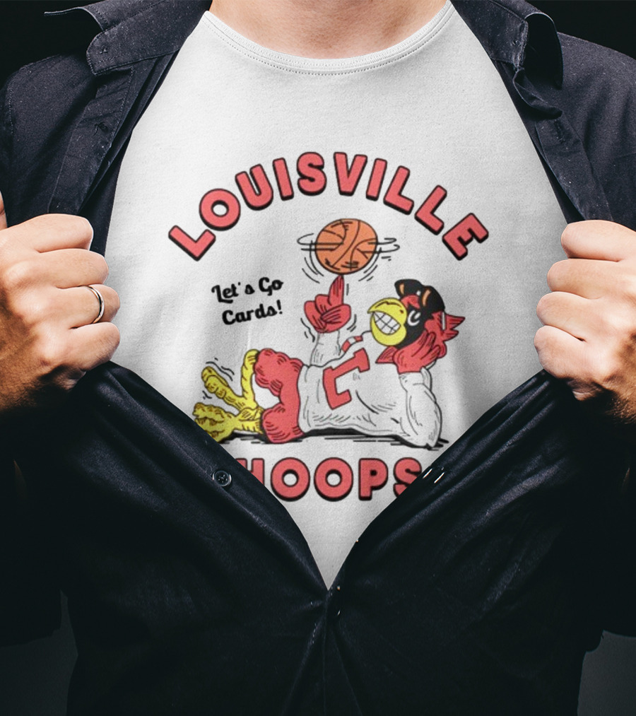 Louisville Hoops Let's Go Cards Mascot Basketball T-Shirt