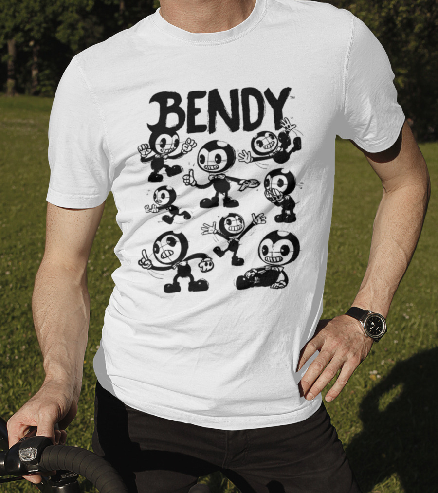 Bendy Playful Cartoon Character Poses T-Shirt