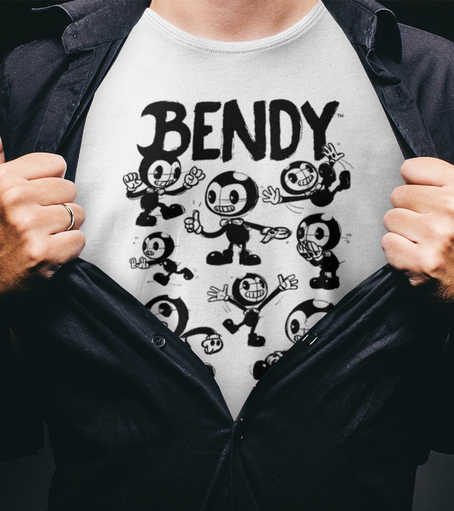 Bendy Playful Cartoon Character Poses T-Shirt