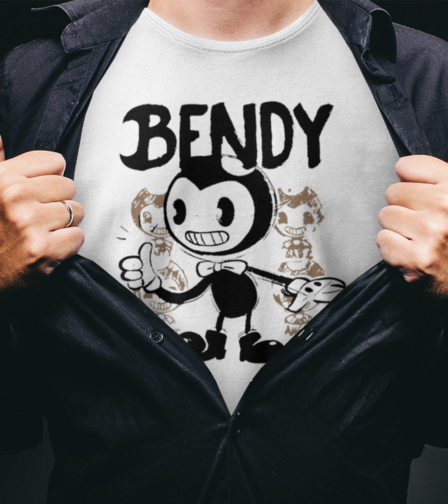 Bendy Cartoon Character With Disgust And Angry Moods T-Shirt