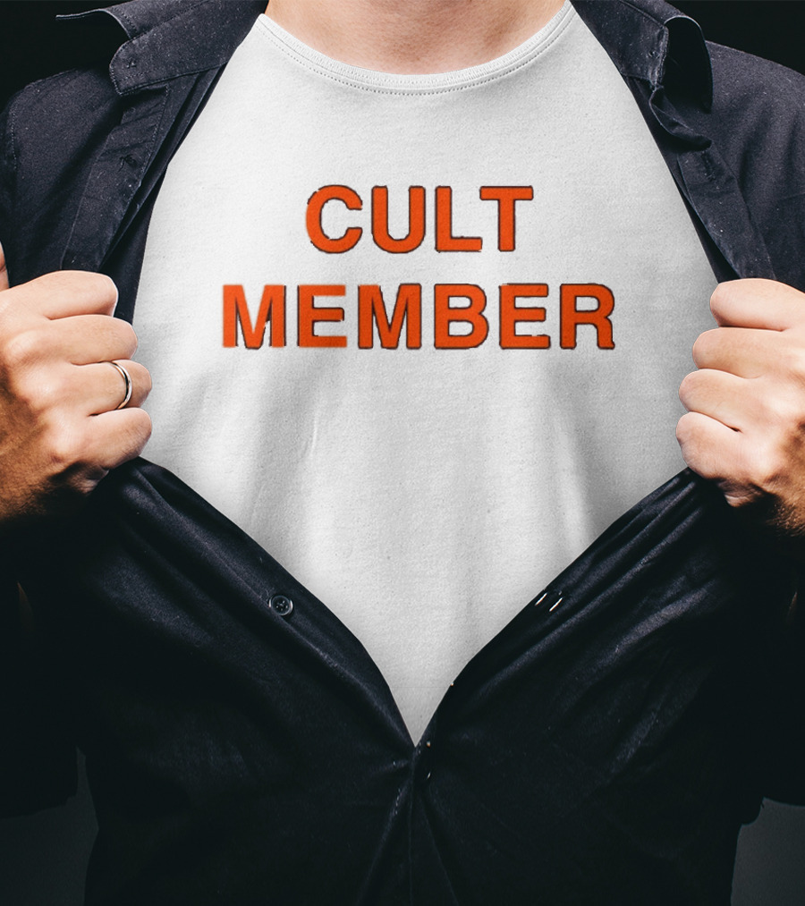 Cult Member Text In Bold Orange T-Shirt