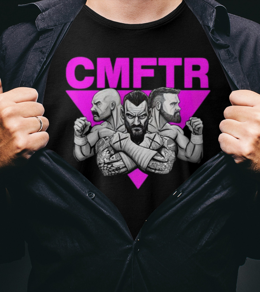 CMFTR Wrestling Trio Portrait By Hal Haney T-Shirt