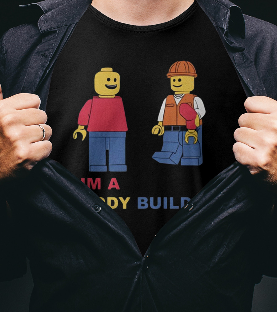 Lucca International I'm A Body Builder Lego Minifigures Construction Worker And Red-Shirted Figure T-Shirt