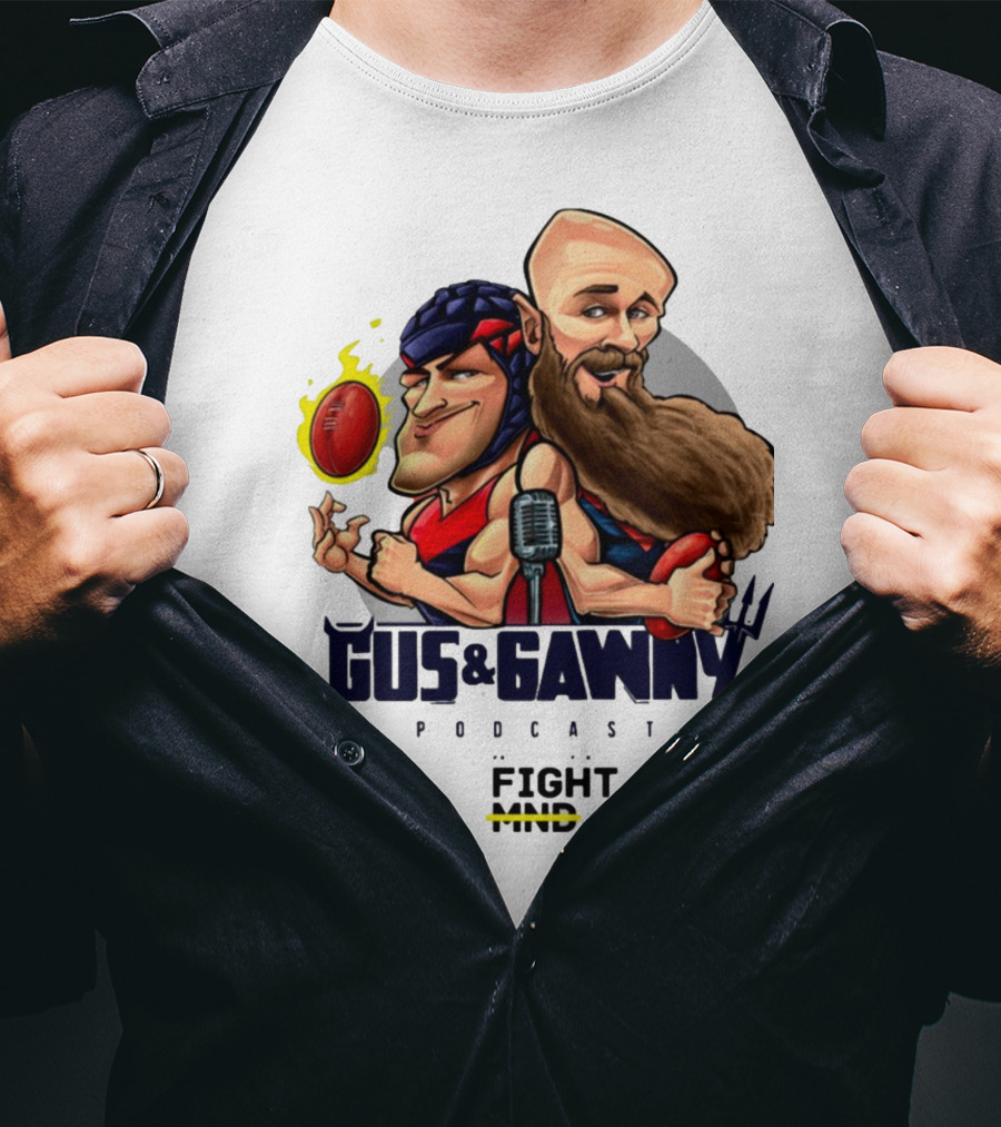 Melbourne Demons Gus And Gawny Podcast Zurich Fight MND AFL Caricature T-Shirt