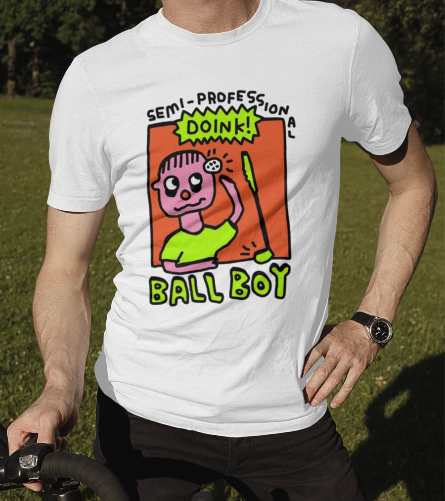 Semi-Professional Doink Ball Boy Comic Character With Club And Speech Bubble T-Shirt