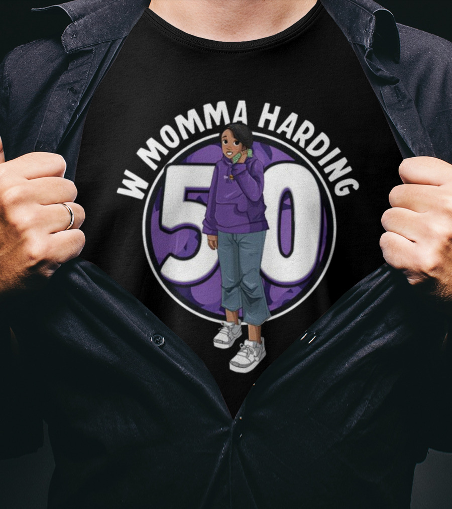 W Momma Harding 50 Purple Hoodie And Sneakers Cartoon T-Shirt