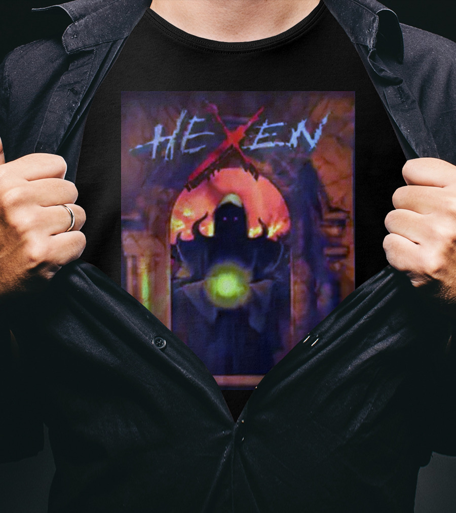 Hexen Mysterious Hooded Figure With Glowing Orb T-Shirt