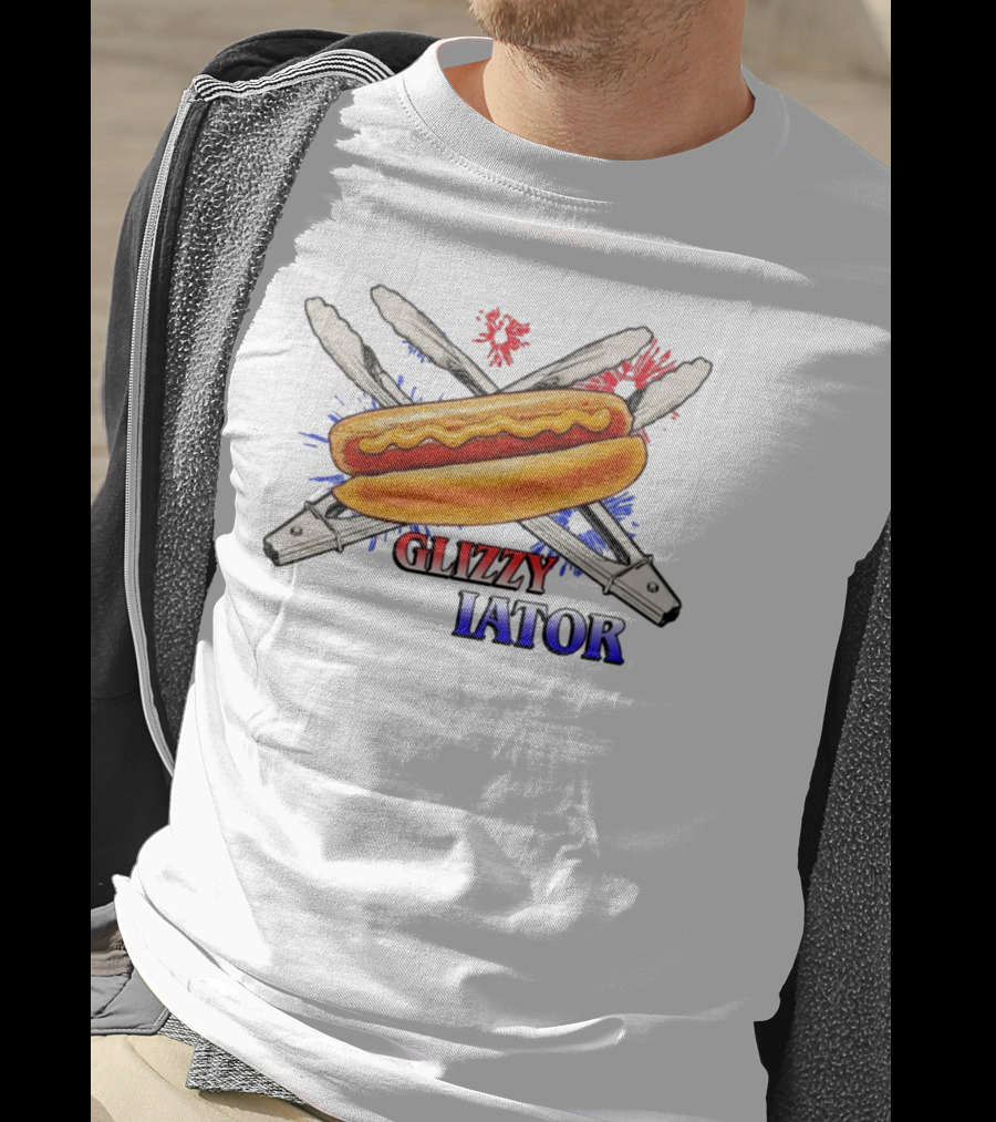 Middleclassfancy Usa Glizzy Gladiator Hot Dog Tongs American Colors T-Shirt