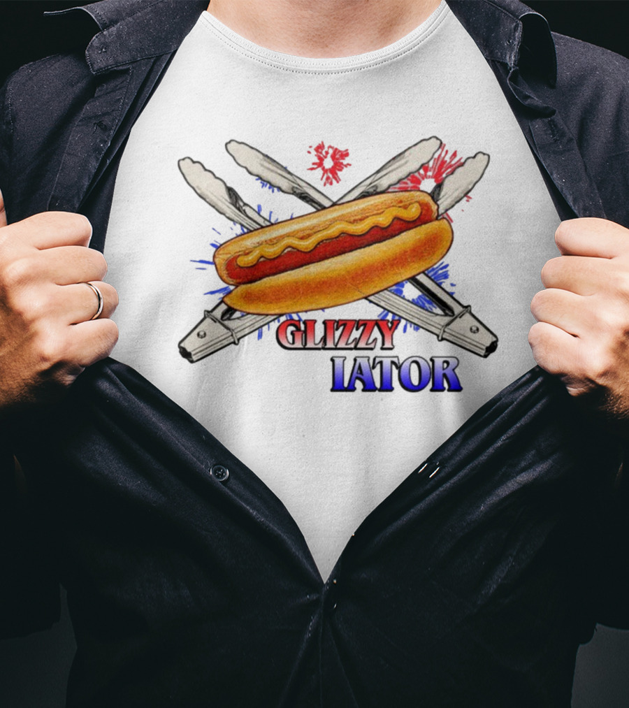 Middleclassfancy Usa Glizzy Gladiator Hot Dog Tongs American Colors T-Shirt