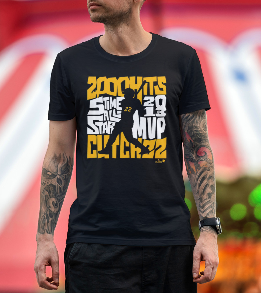 Andrew McCutchen 200 Hits 5 Time All-Star 2013 MVP Pittsburgh Icon 22 T-Shirt