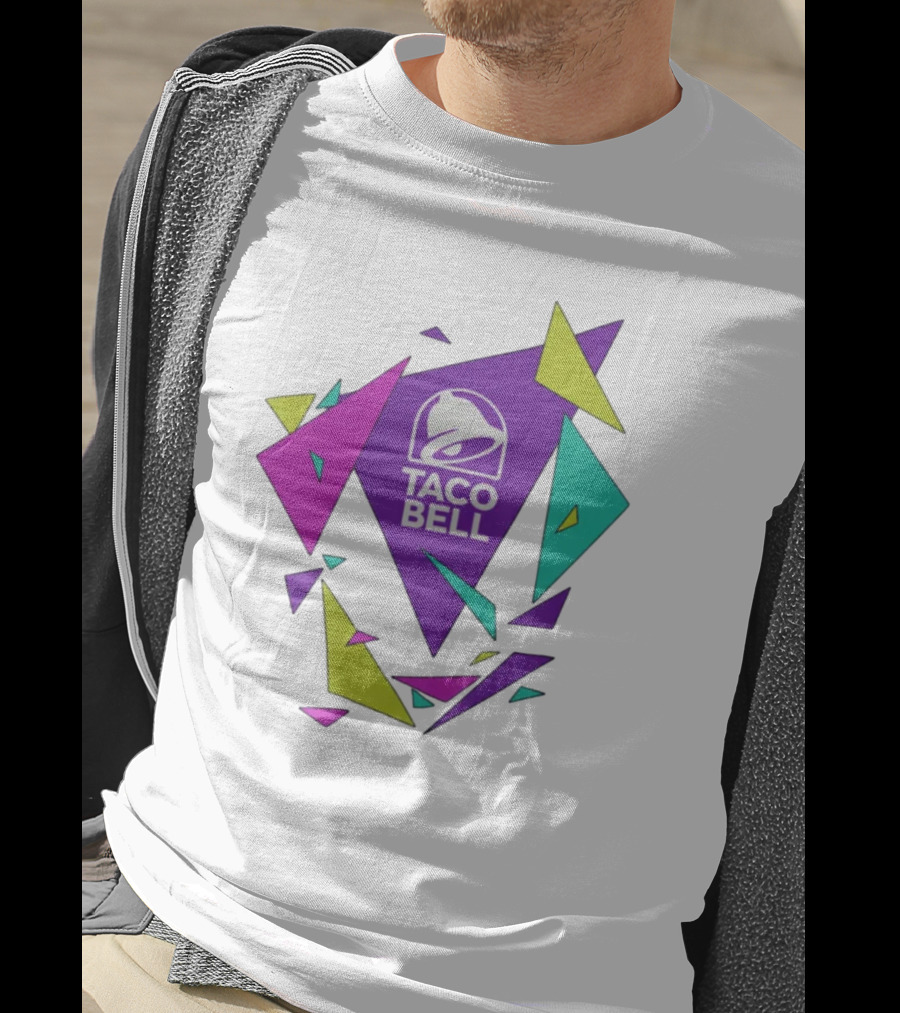Taco Bell Logo Neon Geometric Shapes T-Shirt