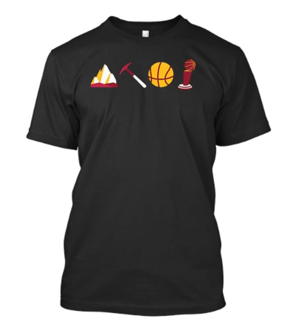 Denver Mountain Basketball Trophy And Climbing Pickaxe Icons T-Shirt