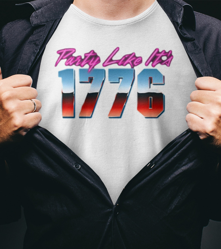 Shitheadsteve Party Like It's 1776 Retro Neon T-Shirt