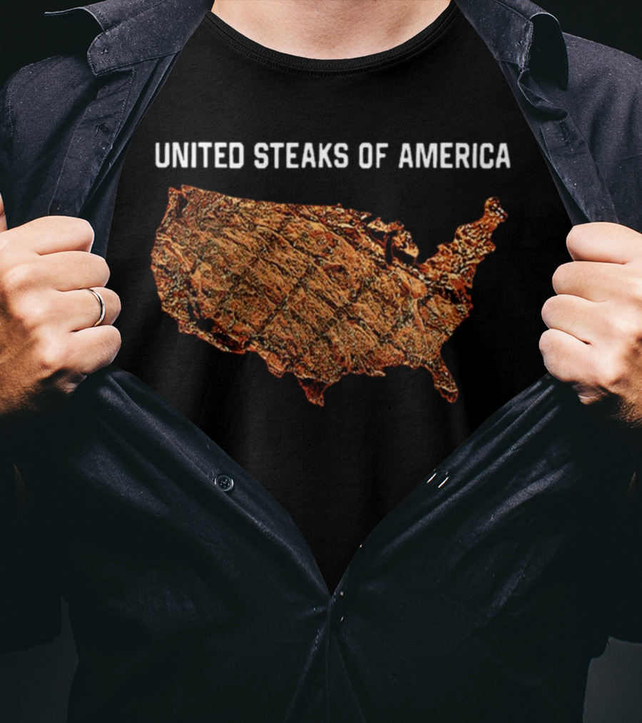 United Steaks Of America Beef Map USA T-Shirt