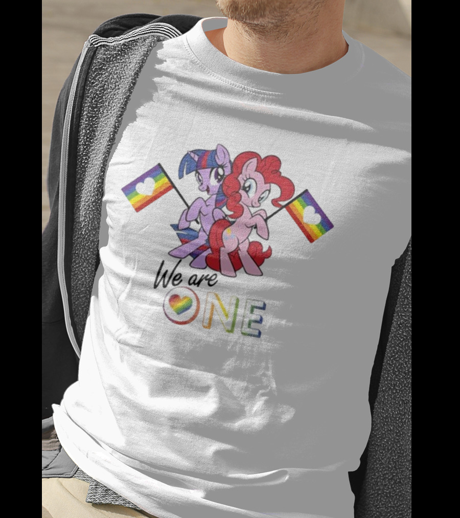My Little Pony We Are One Pinkie Pie Twilight Sparkle Pride Rainbow Flags T-Shirt