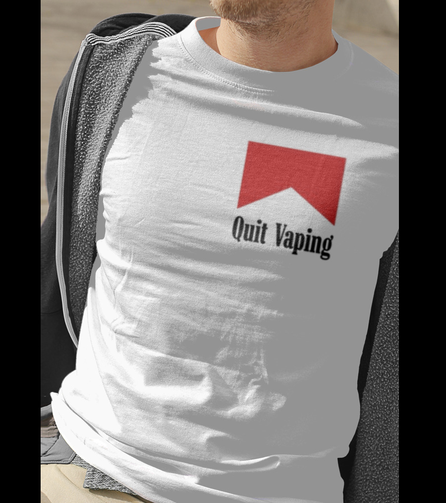 Quit Vaping Be A Man Red Triangle Message T-Shirt