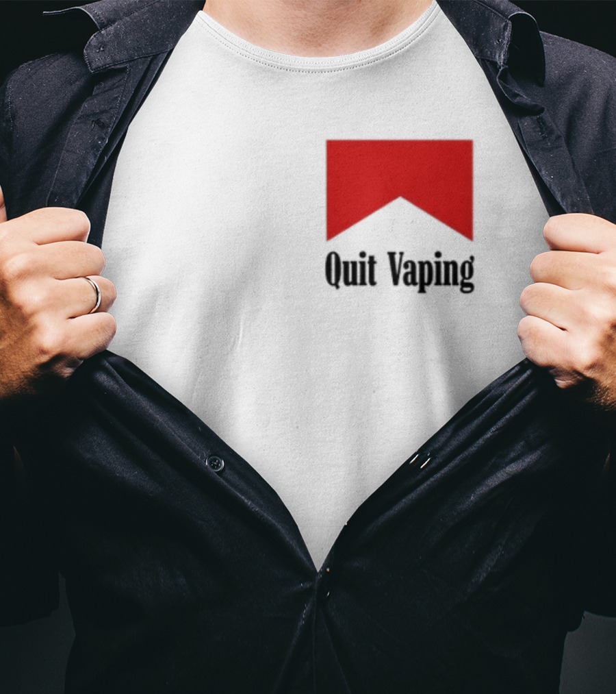 Quit Vaping Be A Man Red Triangle Message T-Shirt