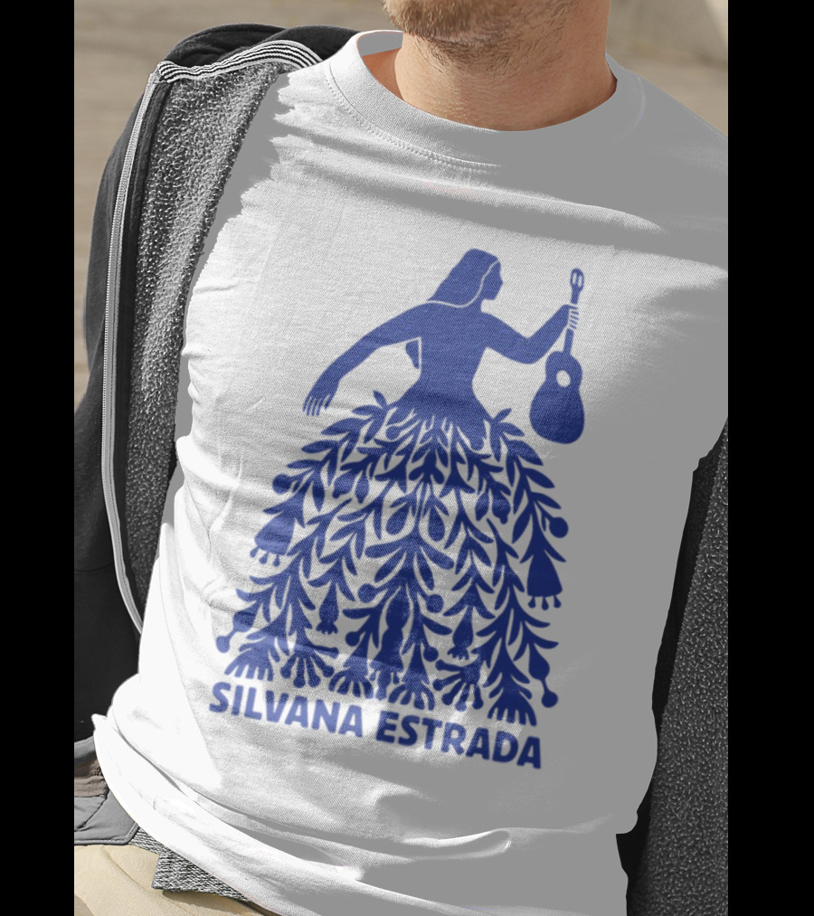 Silvana Estrada Blue Dress Guitar Motif T-Shirt
