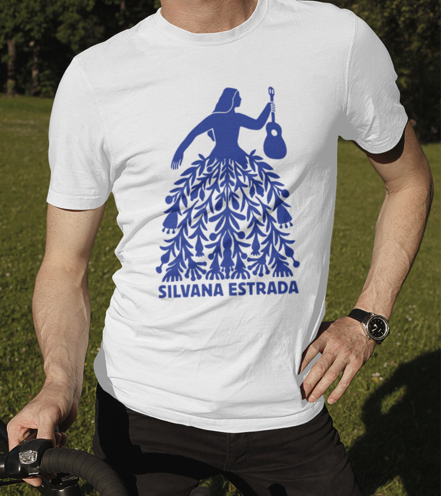 Silvana Estrada Blue Dress Guitar Motif T-Shirt