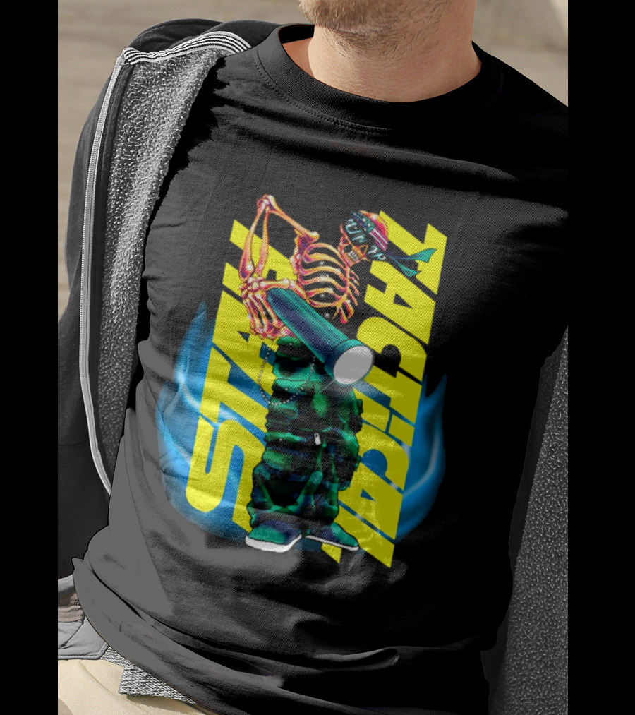 Stay Tactical Neon Skeleton Graffiti T-Shirt
