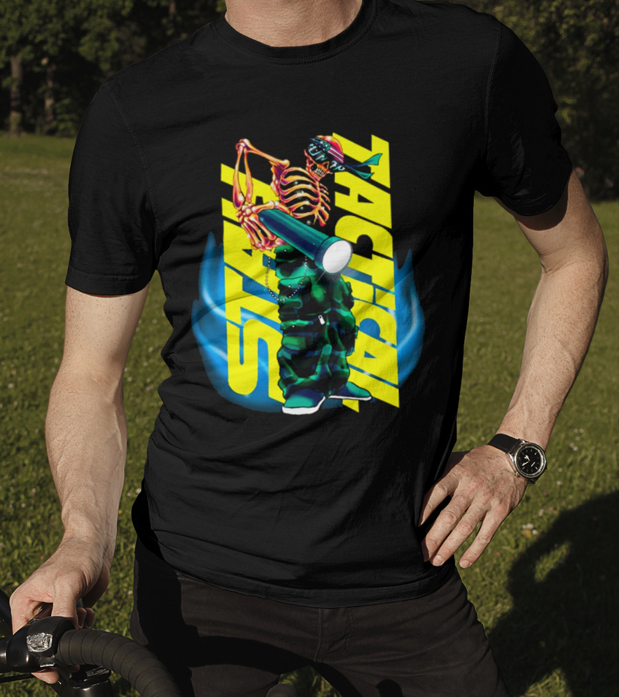 Stay Tactical Neon Skeleton Graffiti T-Shirt