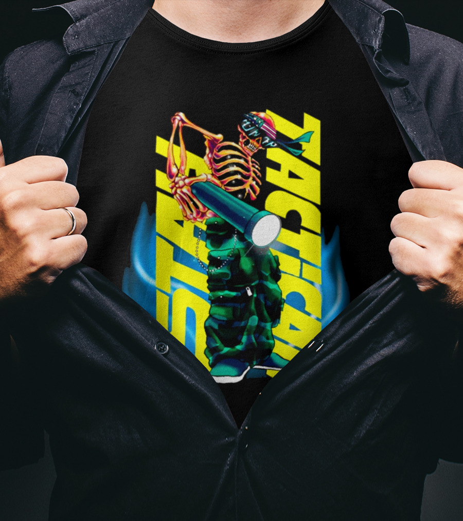 Stay Tactical Neon Skeleton Graffiti T-Shirt