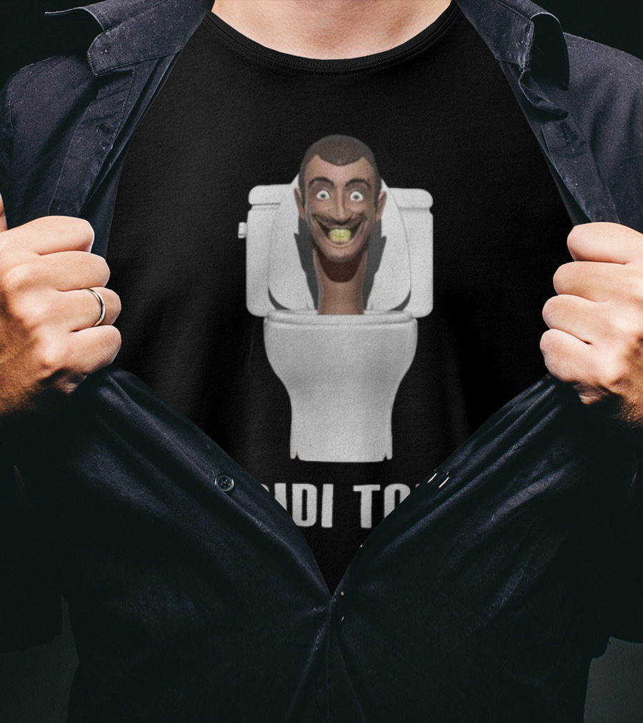 Skibidi Toilet Meme Character Head Emerging From Toilet Bowl T-Shirt