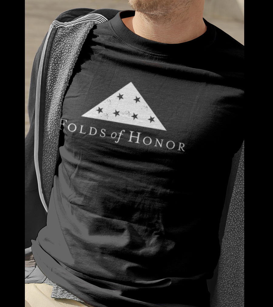 Folds Of Honor American Flag Star Triangle Memorial T-Shirt