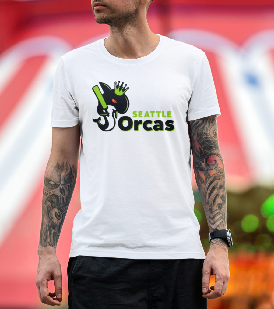 Franklin Leonard Seattle Orcas Crowned Orca with Bat T-Shirt