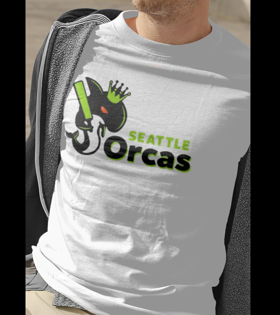 Franklin Leonard Seattle Orcas Crowned Orca With Bat T-Shirt