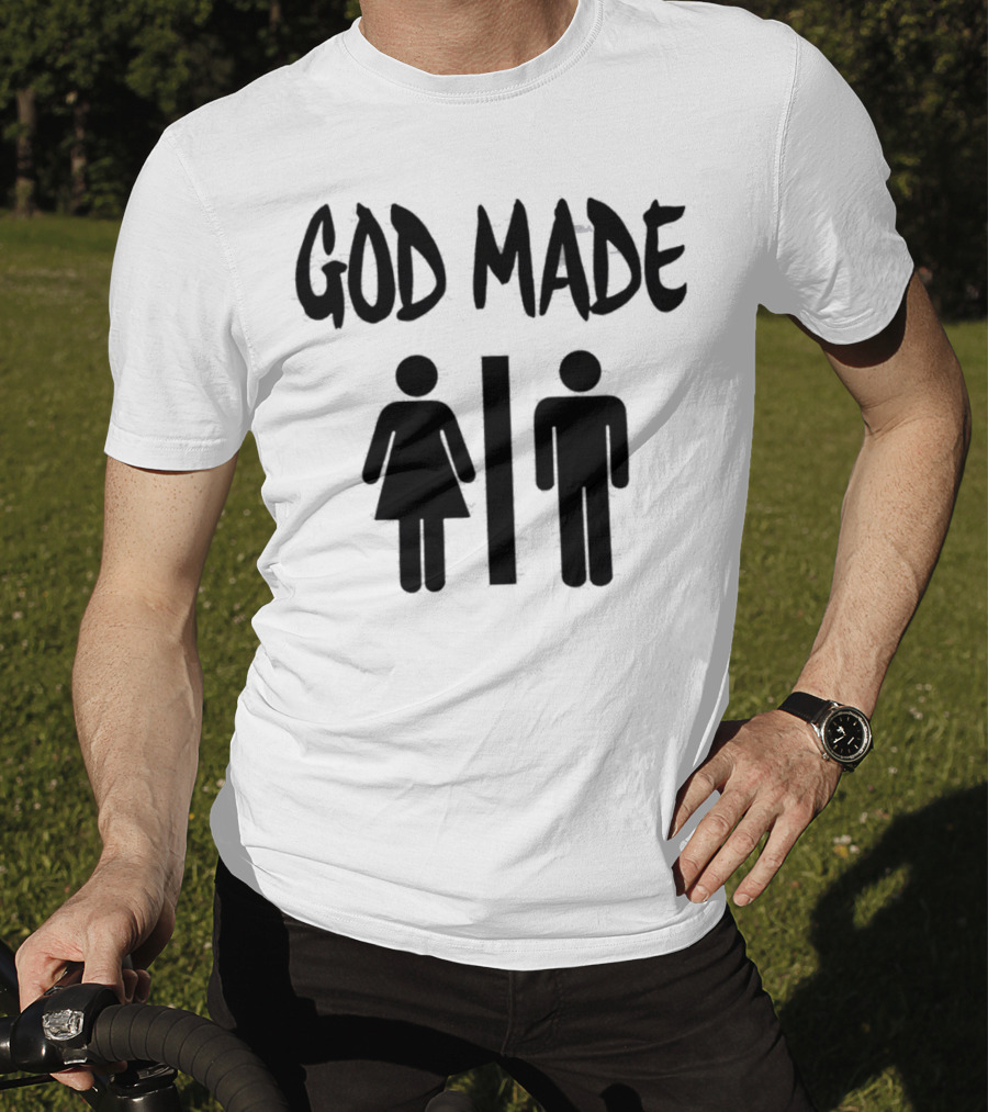 GOD MADE Man Woman Symbols T-Shirt