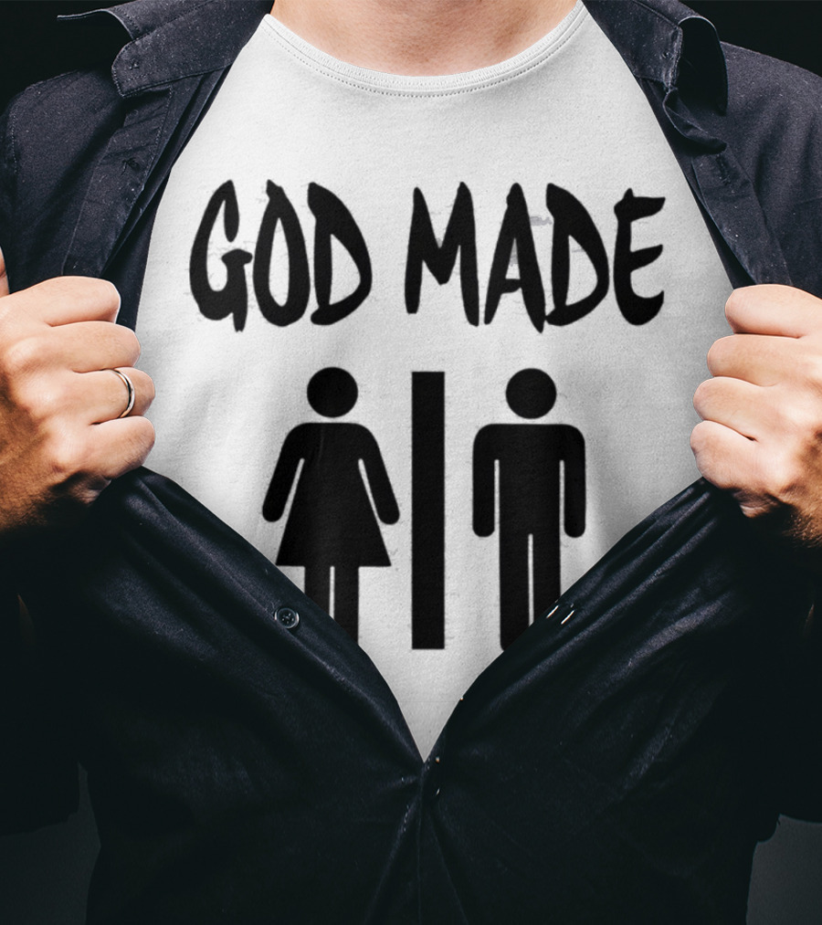 GOD MADE Man Woman Symbols T-Shirt