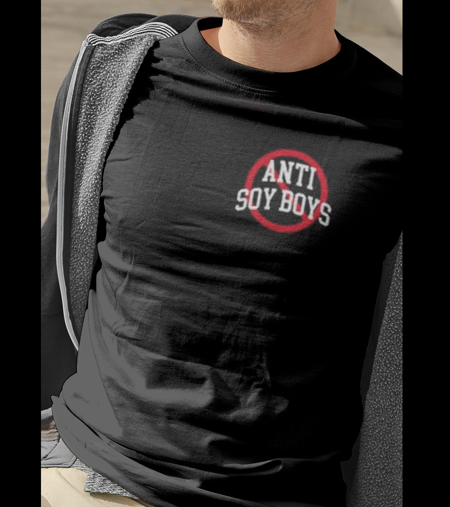 ANTI SOY BOYS Red Circle Slash Typography T-Shirt