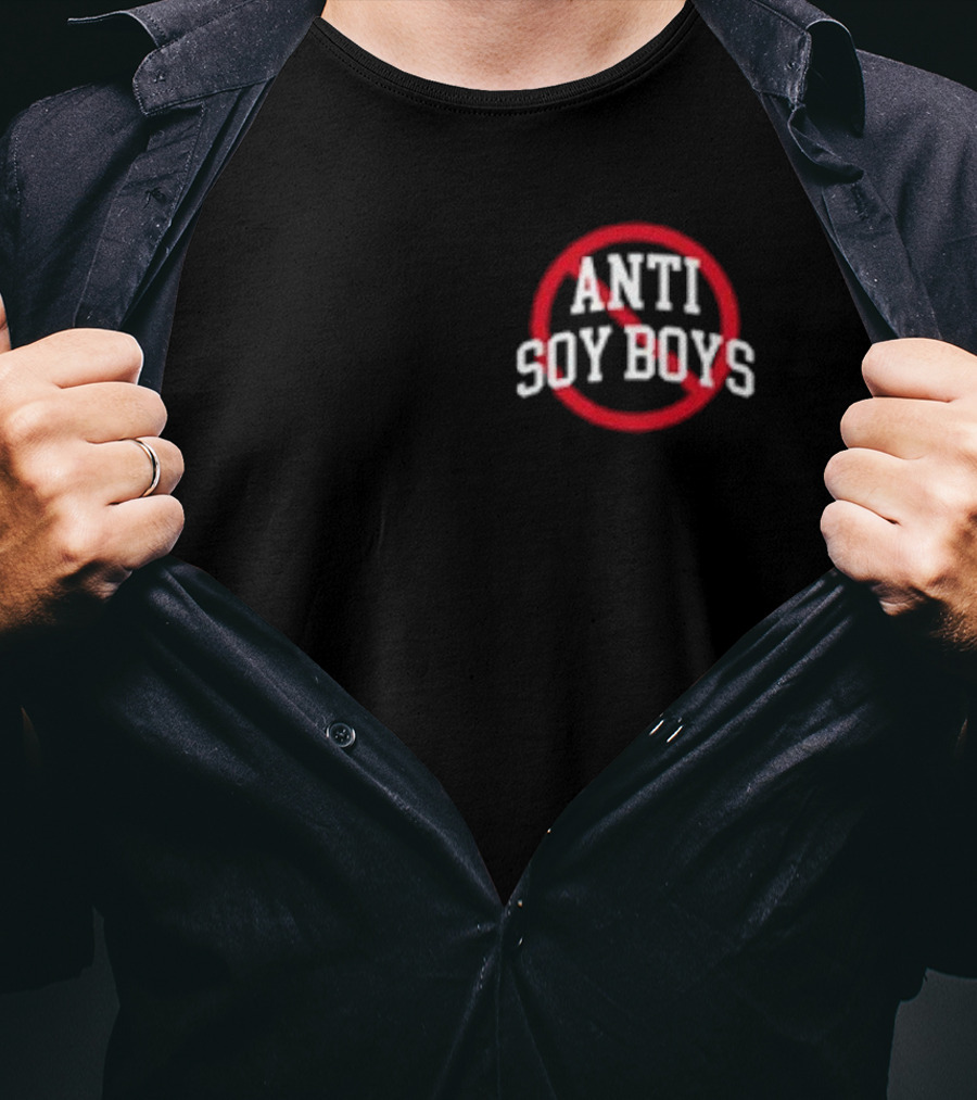 ANTI SOY BOYS Red Circle Slash Typography T-Shirt