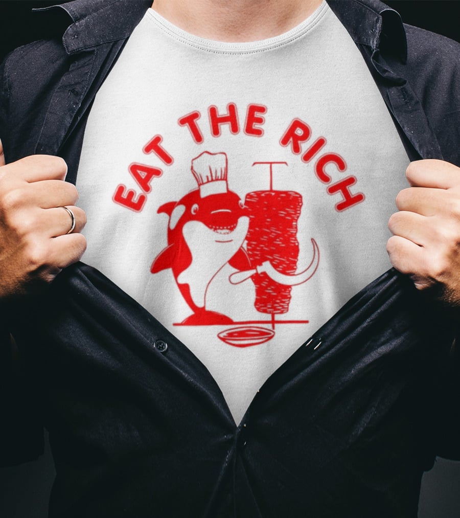 Ballena Gladis Eat The Rich Chef Orca With Meat Spit T-Shirt