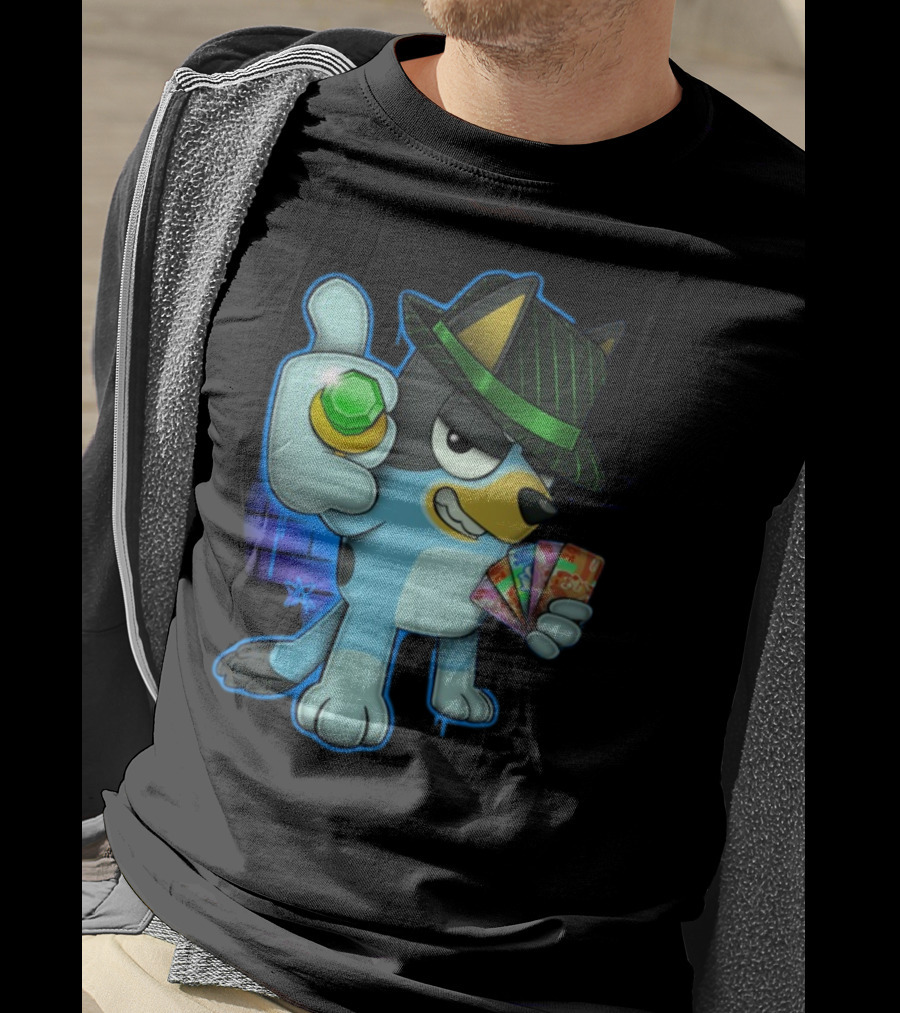Bluepin Poker Dog With Fedora And Gem در Poker Cards T-Shirt