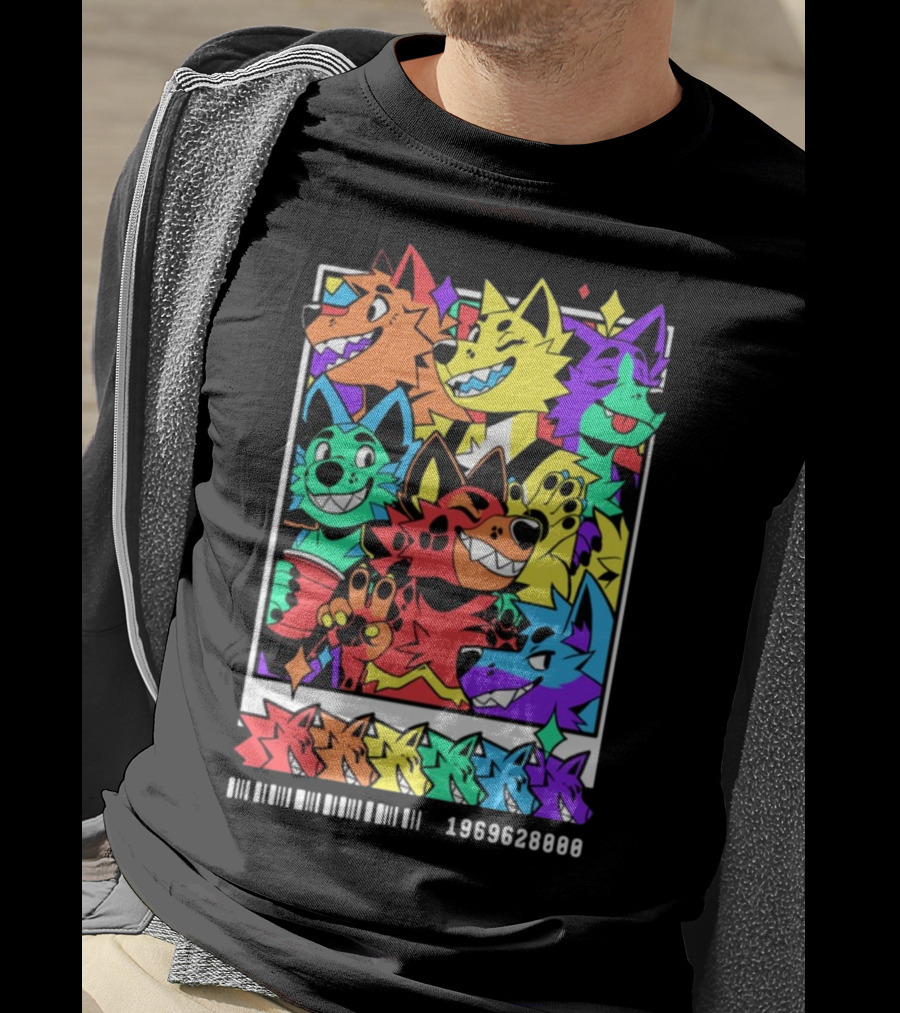 Nomadcomplex Pawlaroid Pride Colorful Wolf Characters Barcode 1969628000 T-Shirt